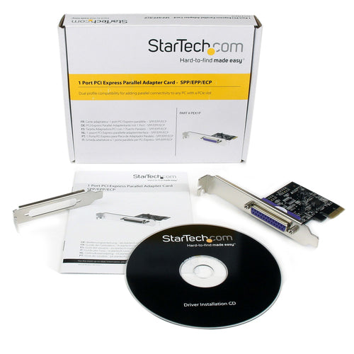 StarTech.com 1-Port Parallel PCIe Card - PCI Express to Parallel DB25 Adapter Card - Desktop Expansion LPT Controller for Printers, Scanners & Plotters - SPP/ECP - Standard/Low Profile StarTech.com 1-Port Parallel PCIe Card - PCI Express to Parallel DB25 Adapter Card - Desktop Expansion LPT Controller for Printers, Scanners & Plotters - SPP/ECP - Standard/Low Profile